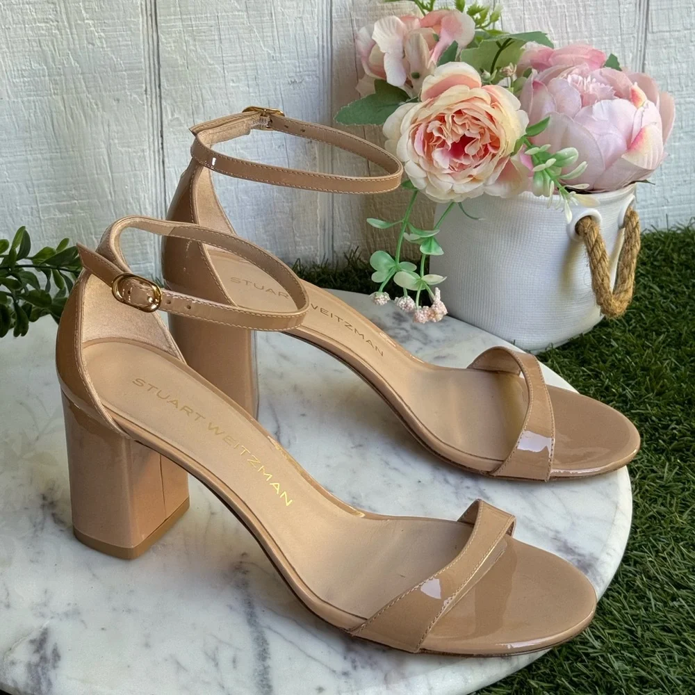 STUART WEITZMAN Nudist Block 75 Sandal (Women) In Adobe size 7 women